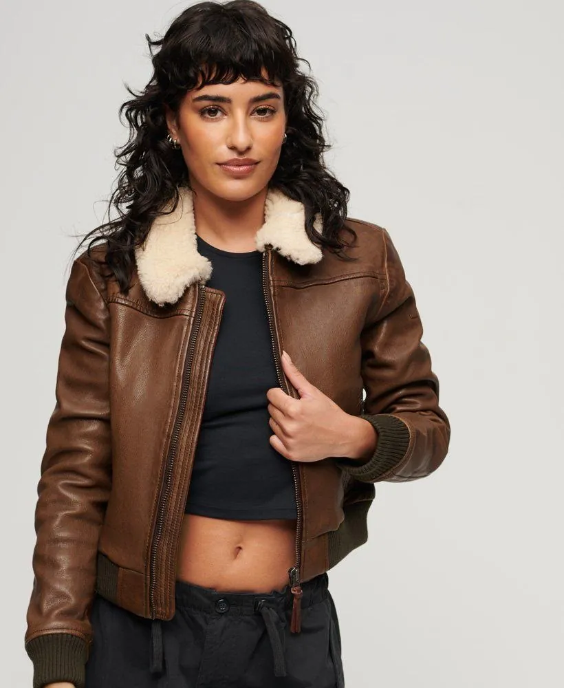 SUPERDRY | Leather Insulated Bomber Jacket — photo 1