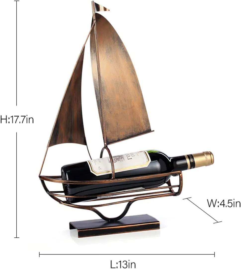 Iron Sailboat Wine Bottle Holder — photo 4