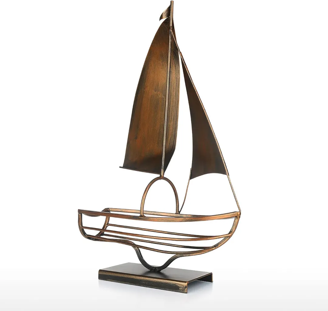 Iron Sailboat Wine Bottle Holder — photo 2
