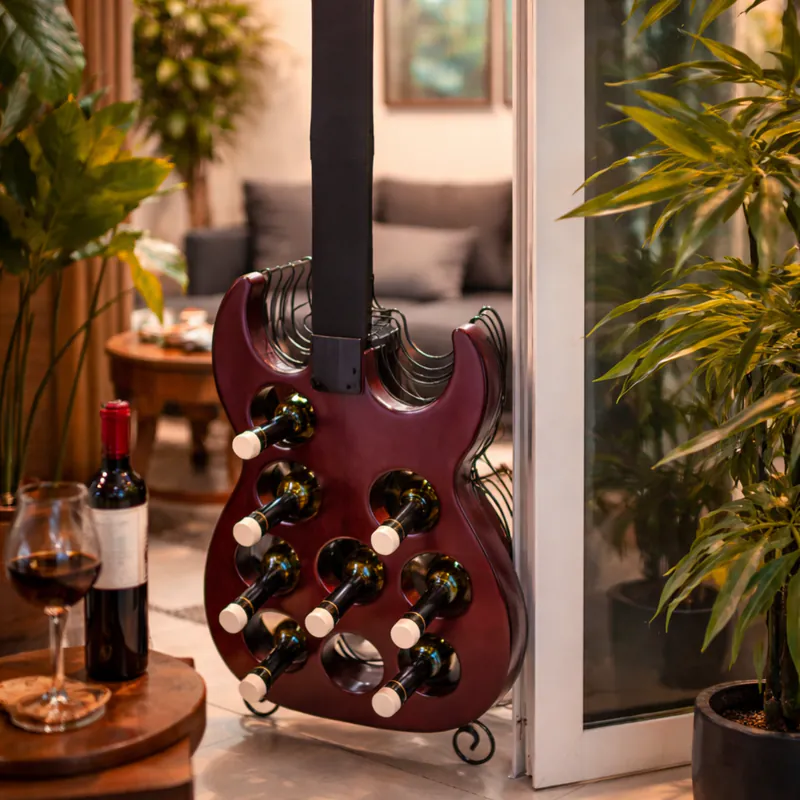 Guitar-shaped wine bottle holder – original — photo 1