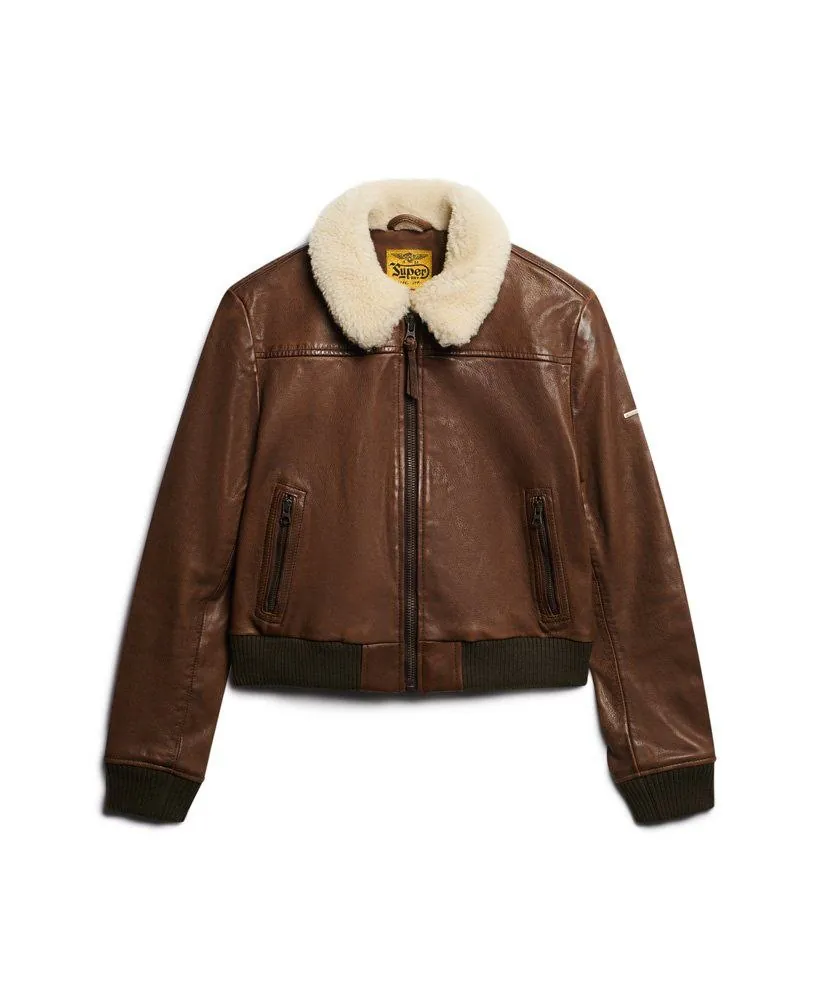 SUPERDRY | Leather Insulated Bomber Jacket — photo 2