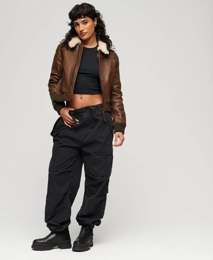 SUPERDRY | Leather Insulated Bomber Jacket — photo 4