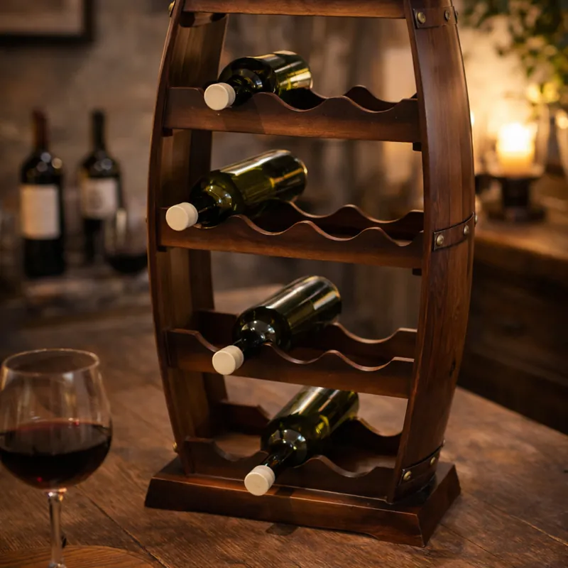 Wooden Wine Rack – Barrel Style 6070-W — photo 1