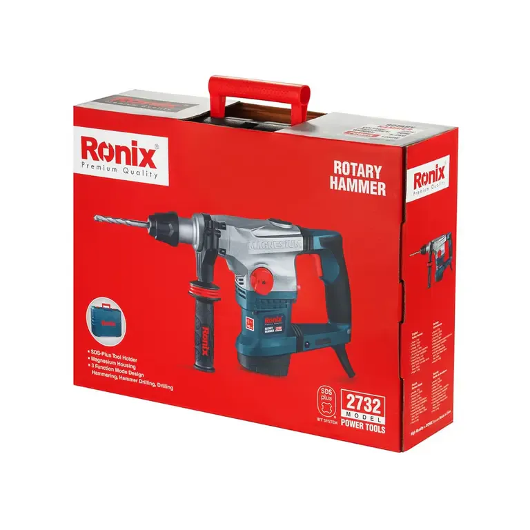 ელექტრო პერფორატორი Ronix-2732 28mm, 4.5J, 1250w — ფოტო 6
