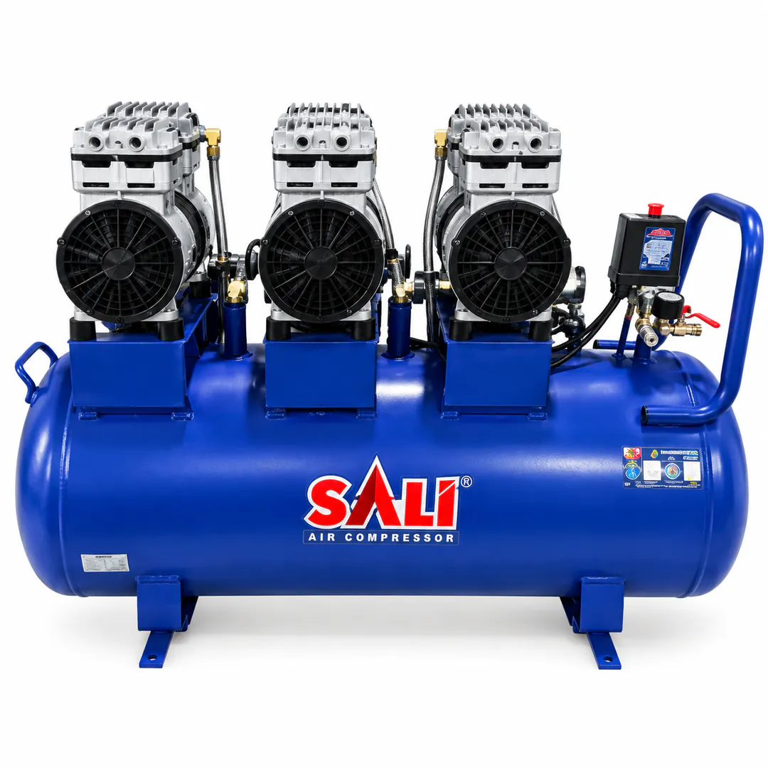 Бесшумный воздушный компрессор 80L-850W-3-250L/MIN 8BAR — фото 1
