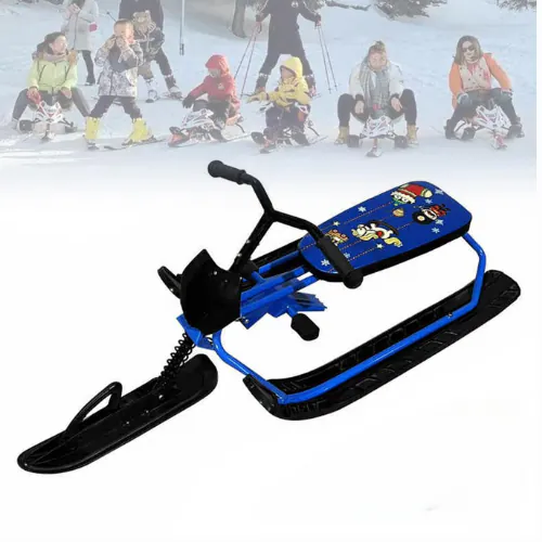 Children's Sports Snow Sled – Brake, Runners, Rope, 80 kg Capacity GH-1899-B — photo 1