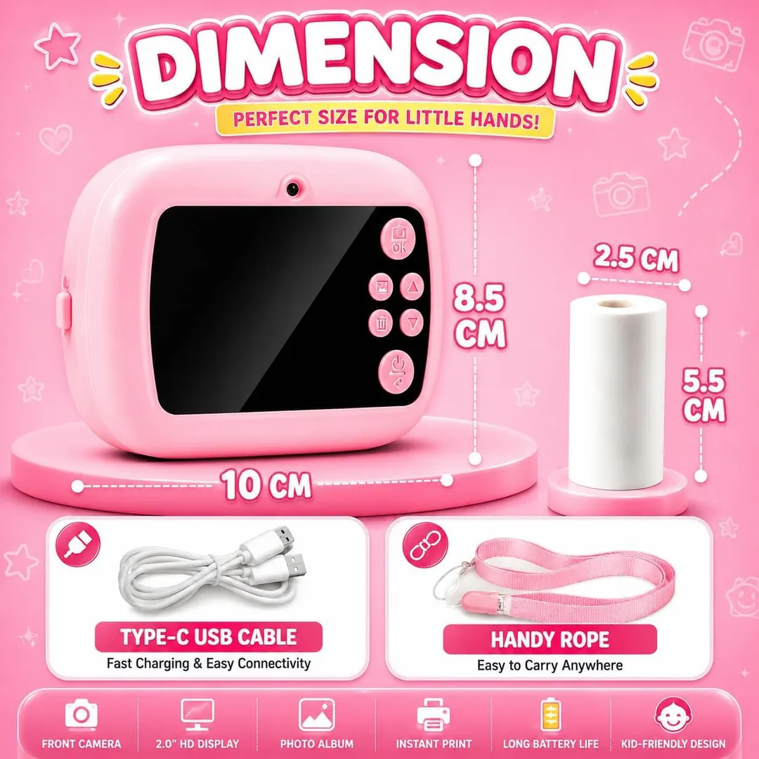 Kids Mini Camera with Instant Thermal Printing — photo 2