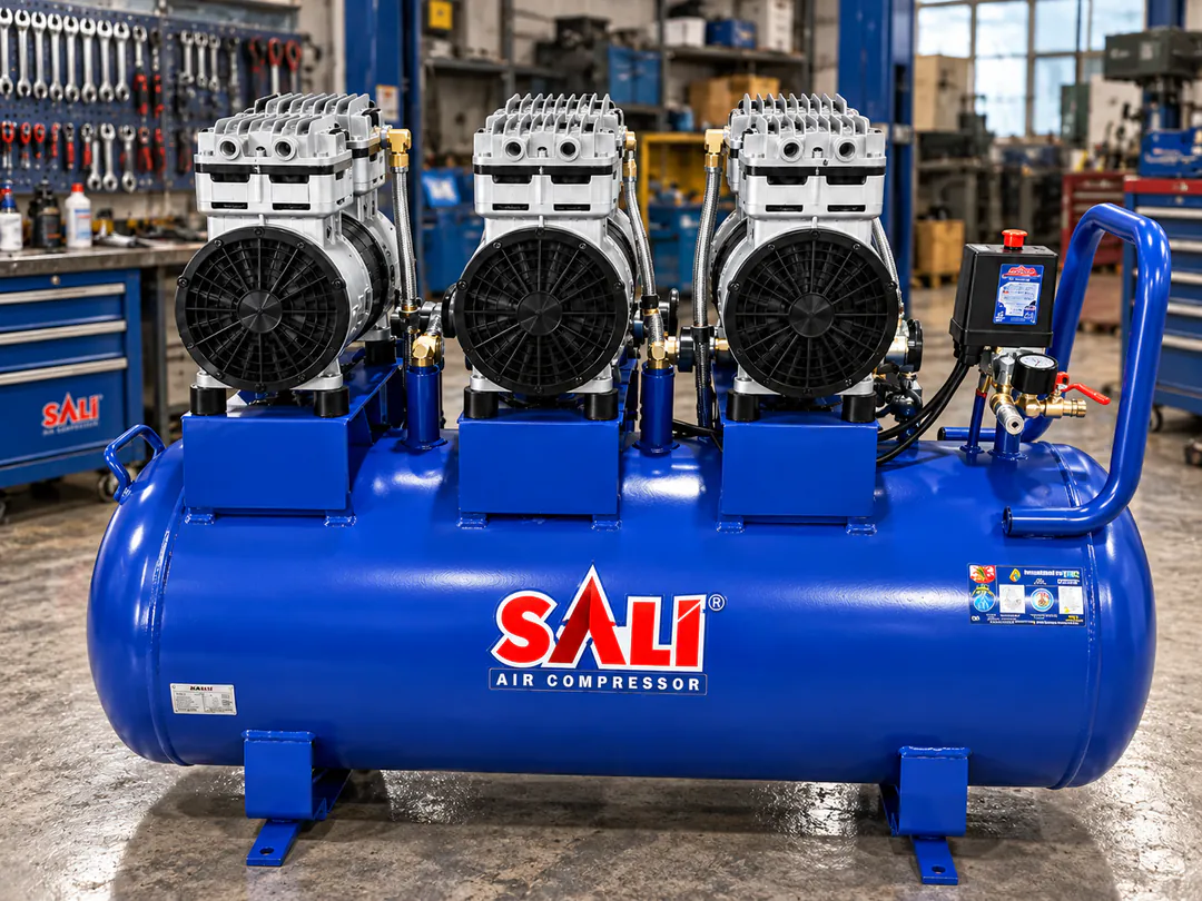 Бесшумный воздушный компрессор 80L-850W-3-250L/MIN 8BAR — фото 2