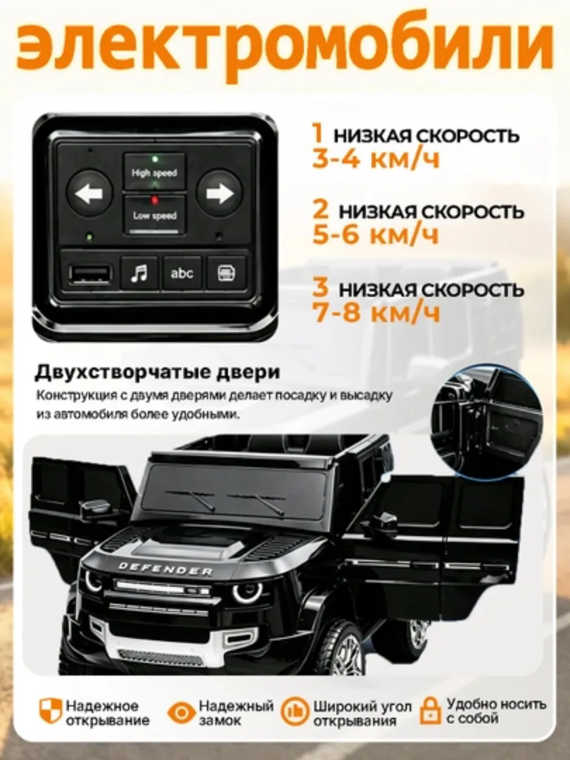 Children's electric jeep Range Rover W1688-B (4 — photo 2