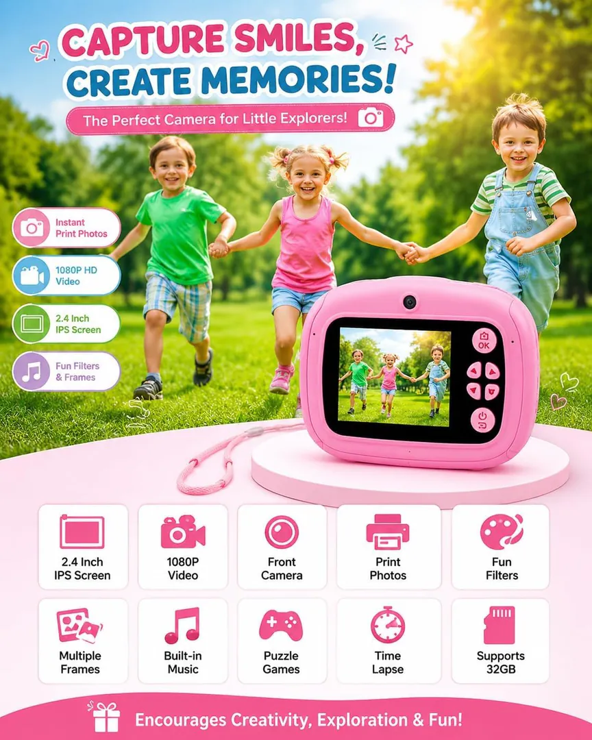 Kids Mini Camera with Instant Thermal Printing — photo 5