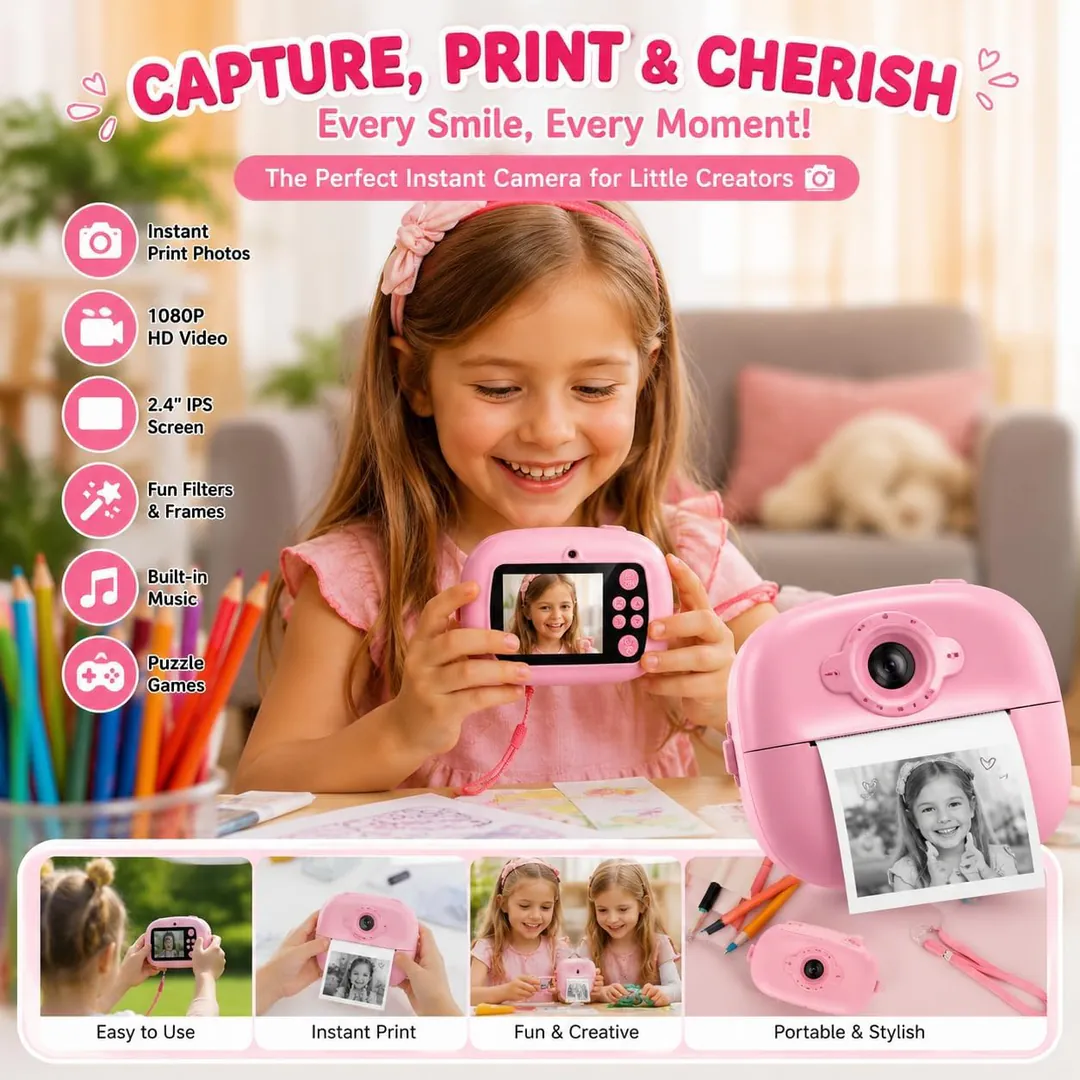 Kids Mini Camera with Instant Thermal Printing — photo 1