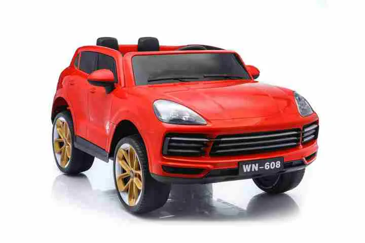 Child's electric car porsche with leather seat — photo 1