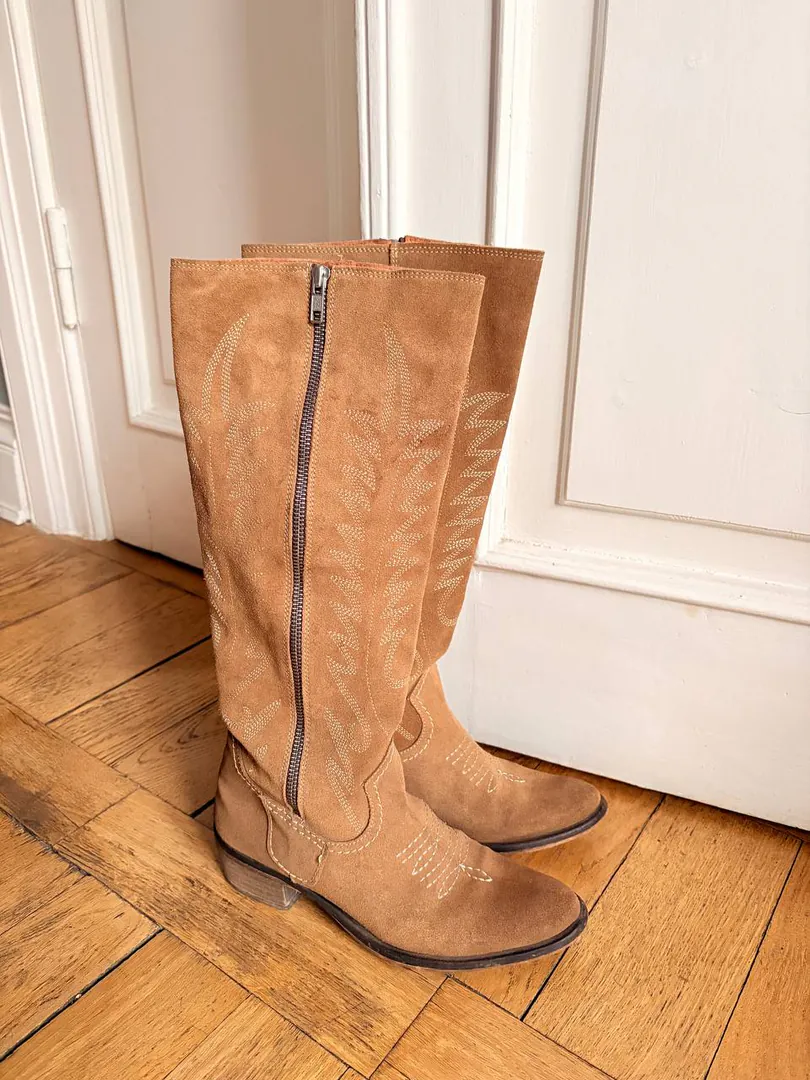 Suede Cossack boots — photo 1