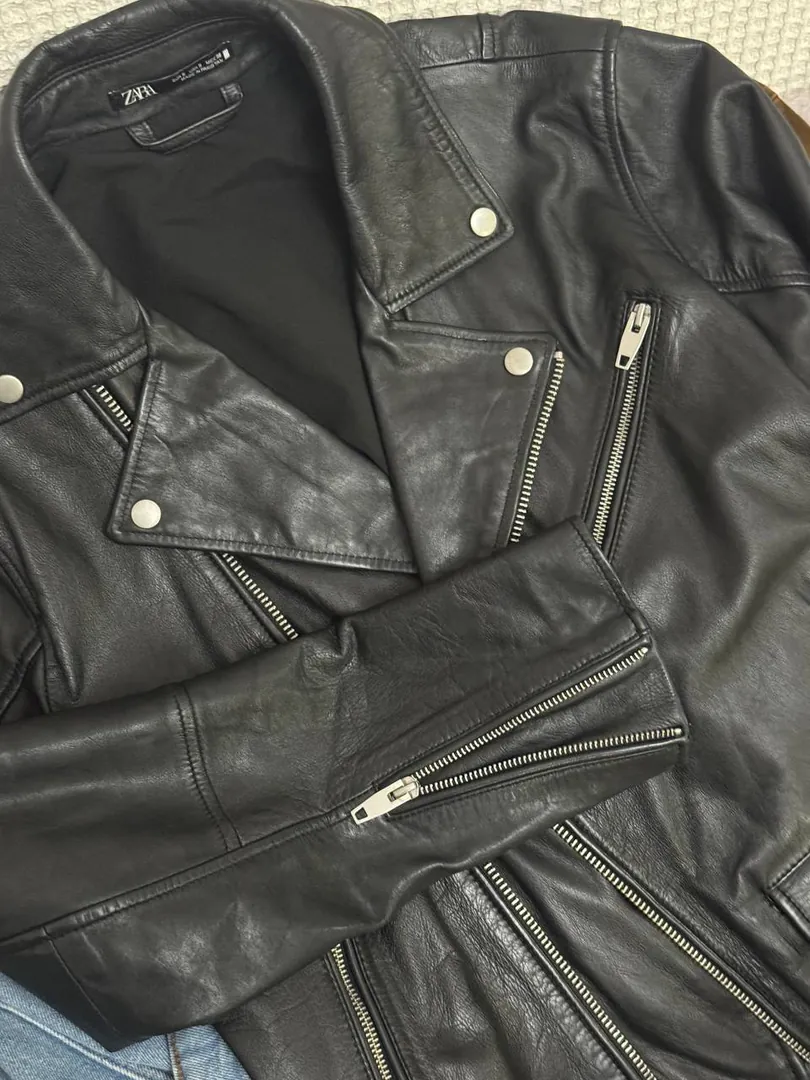 Zara oversized leather jacket — photo 1