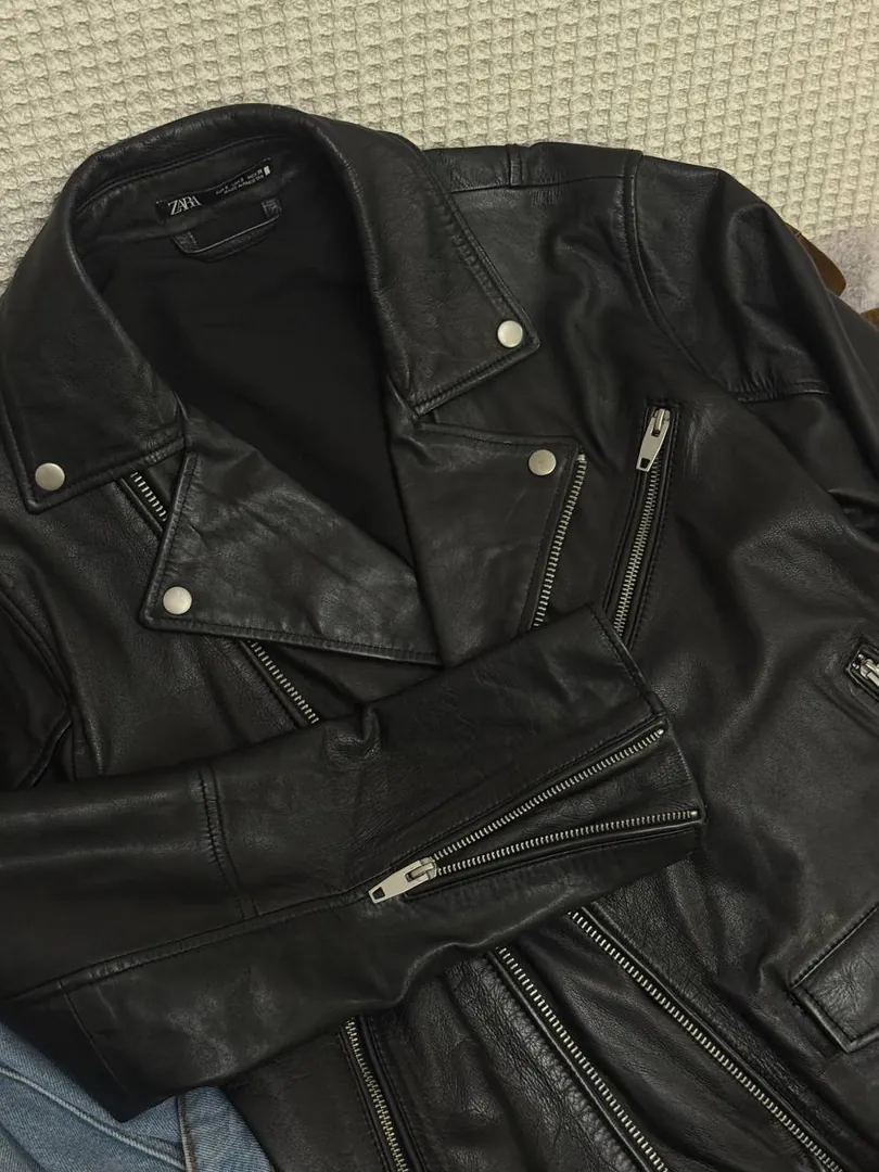 Zara oversized leather jacket — photo 3