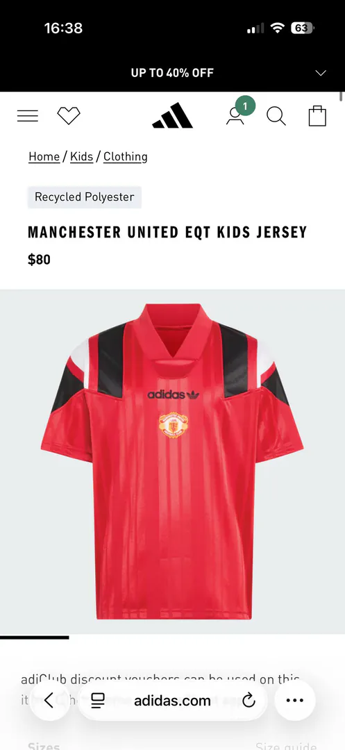 Kids' Manchester United Retro T-shirt — photo 1
