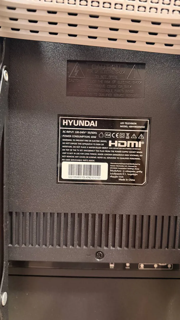 ტელევიზორი Hyundai LED 40HY9920WHO 40" — ფოტო 2