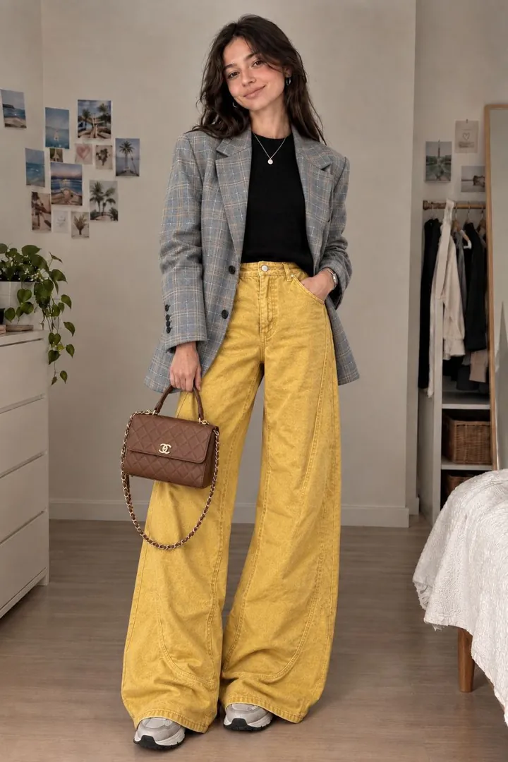 Yellow jeans, size S — photo 1