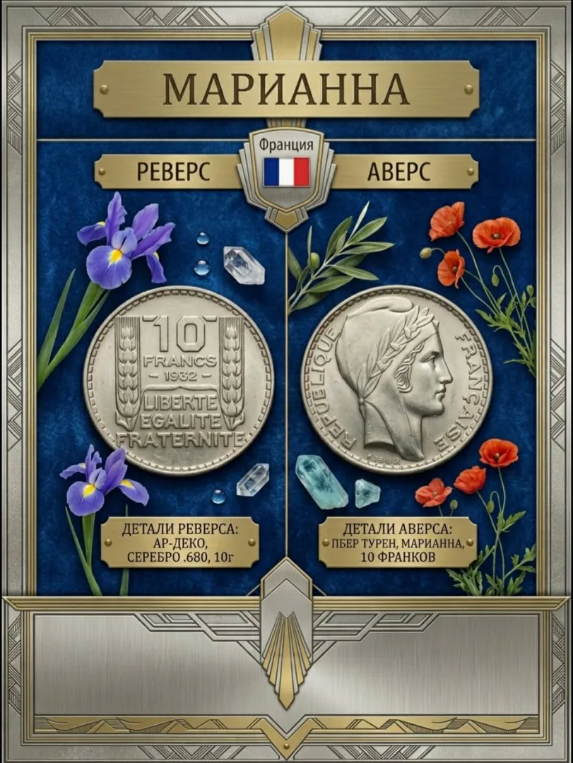French 10 francs coin 1932 — photo 6