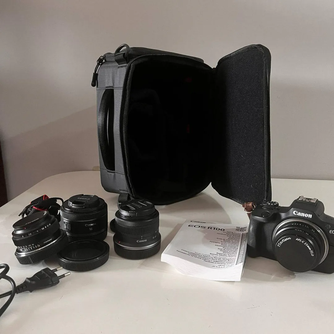 Canon EOS R100 კომპლექტი ობიექტივებით და ჩანთით — ფოტო 3