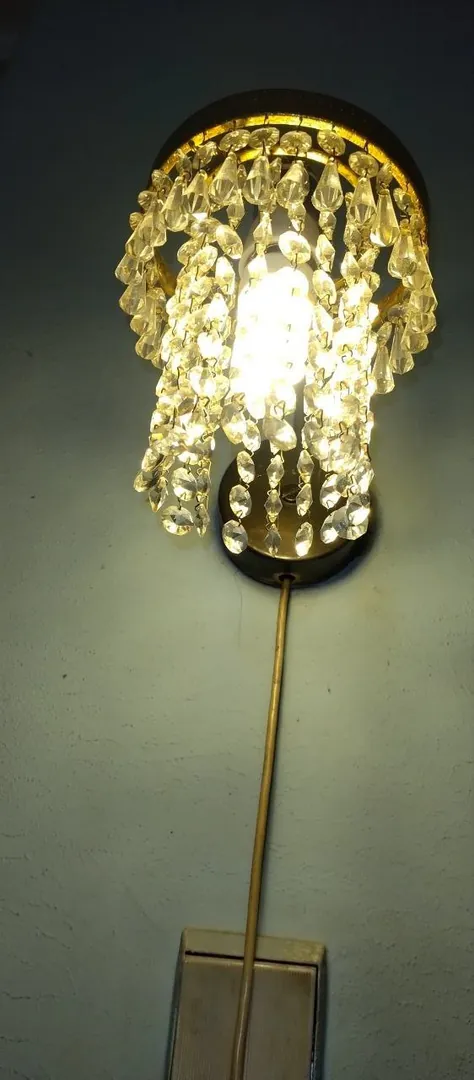 Set of antique light fixtures made of Czech crystal — photo 1