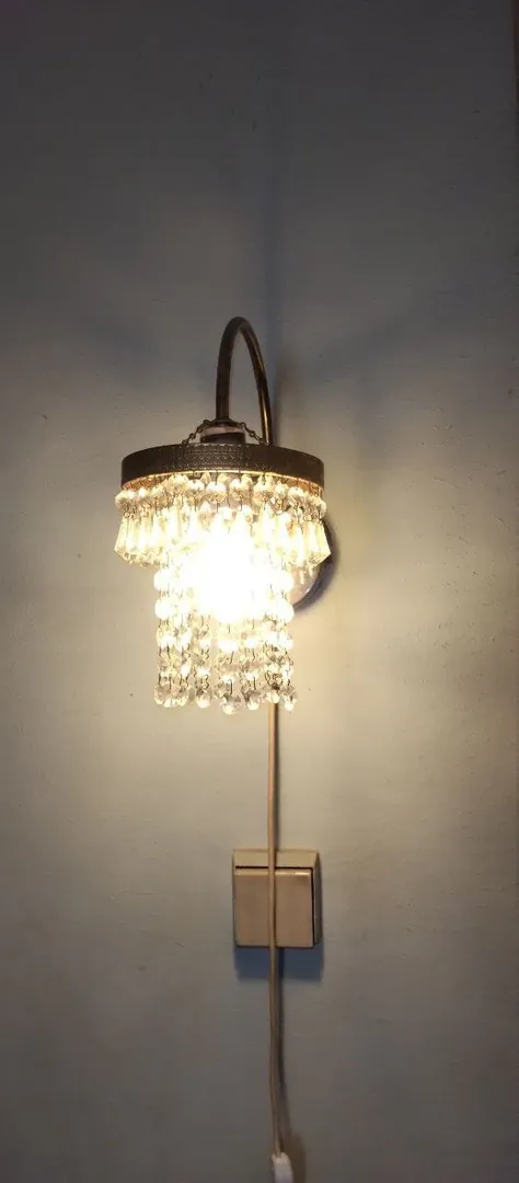 Set of antique light fixtures made of Czech crystal — photo 3