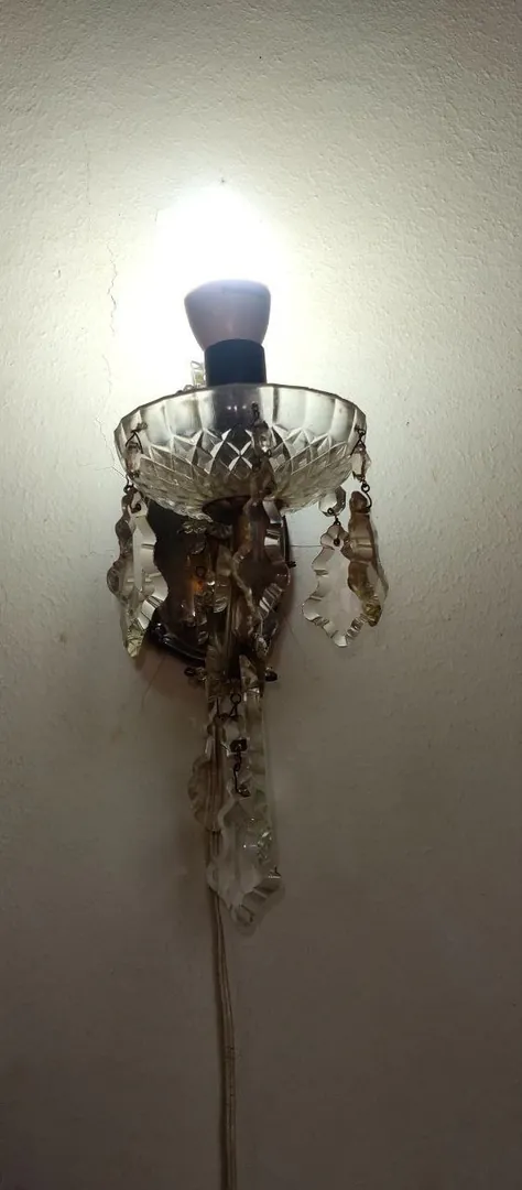 Set of antique light fixtures made of Czech crystal — photo 4