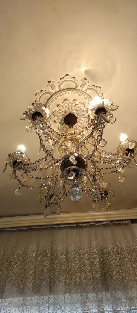 Set of antique light fixtures made of Czech crystal — photo 5