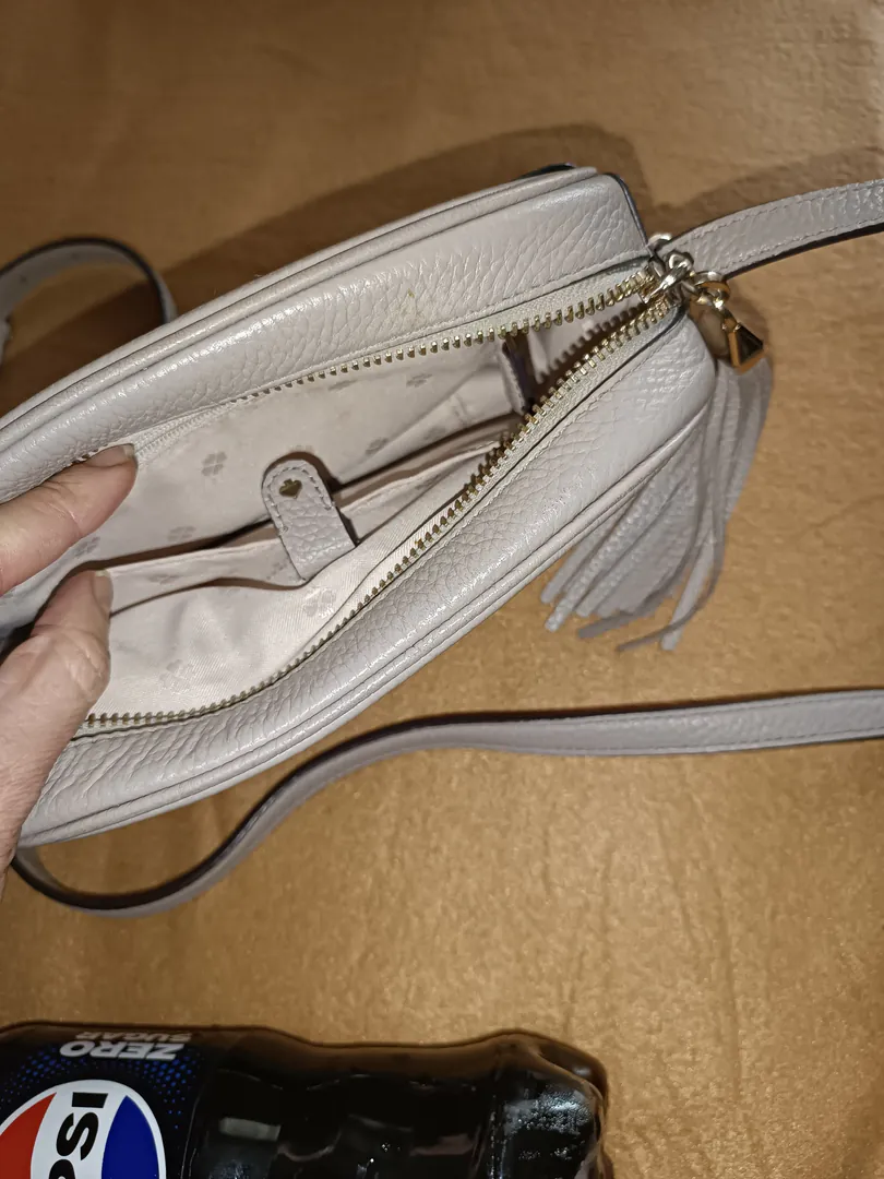 Beige leather handbag — photo 2