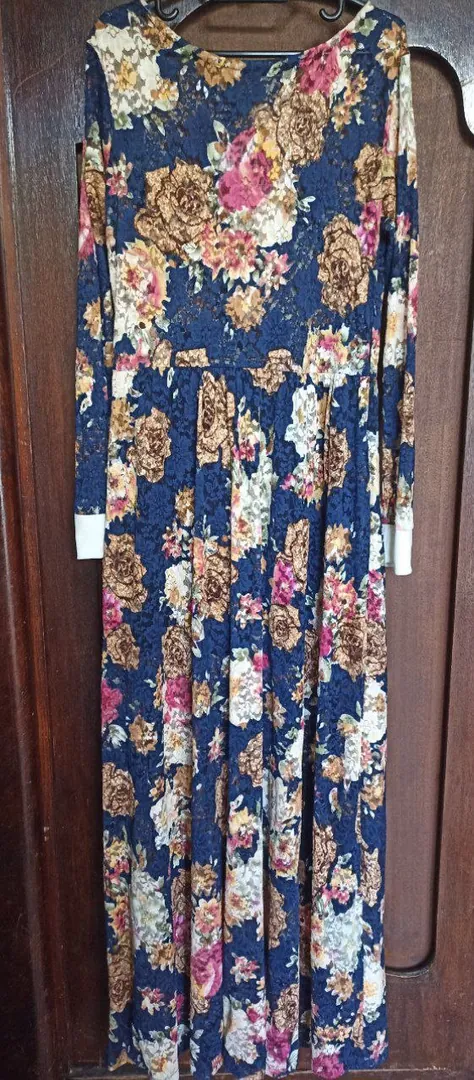 Blue floral dress M/L — photo 1