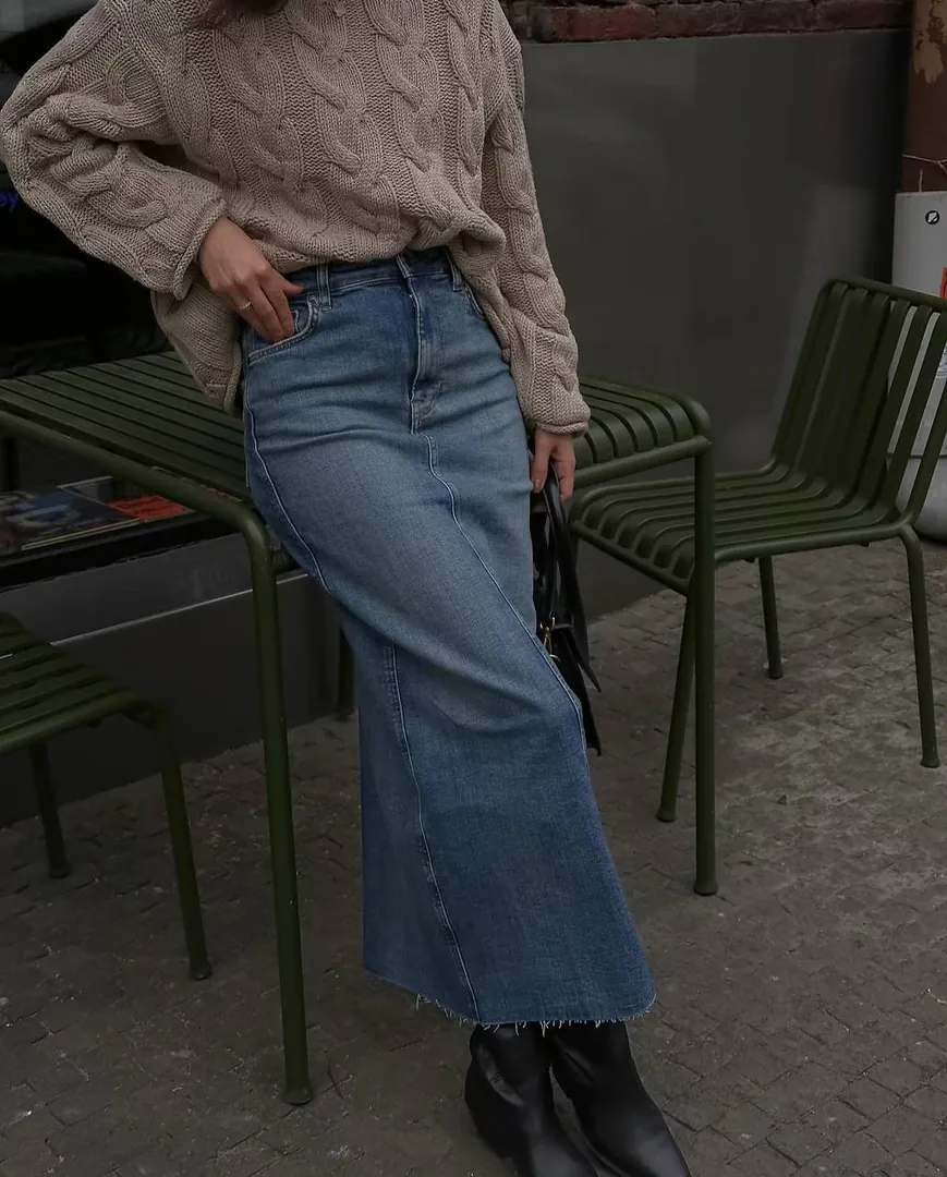 Джинсовая юбка макси Zara — фото 2