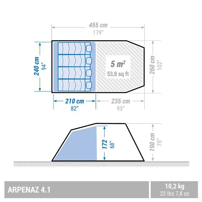 Палатка Decathlon Quechua Arpenaz 4.1 Fresh & Black — фото 6