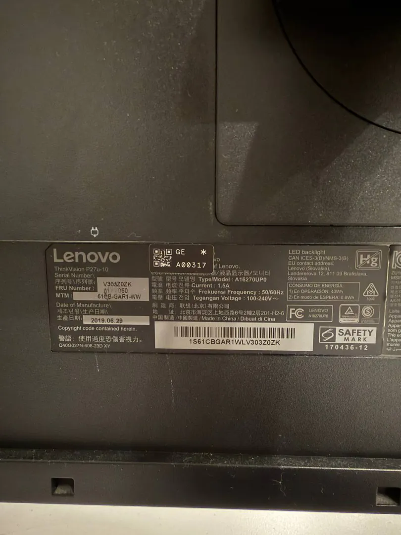 Monitor Lenovo ThinkVision P27u-10 27" — photo 1