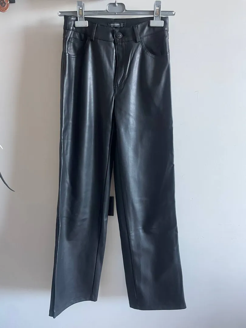 Stradivarius faux leather trousers — photo 2