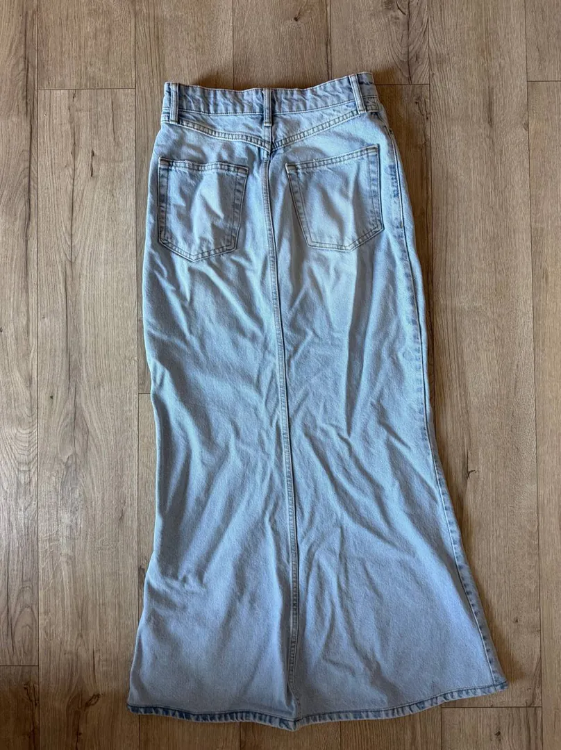 Lime maxi denim skirt — photo 1