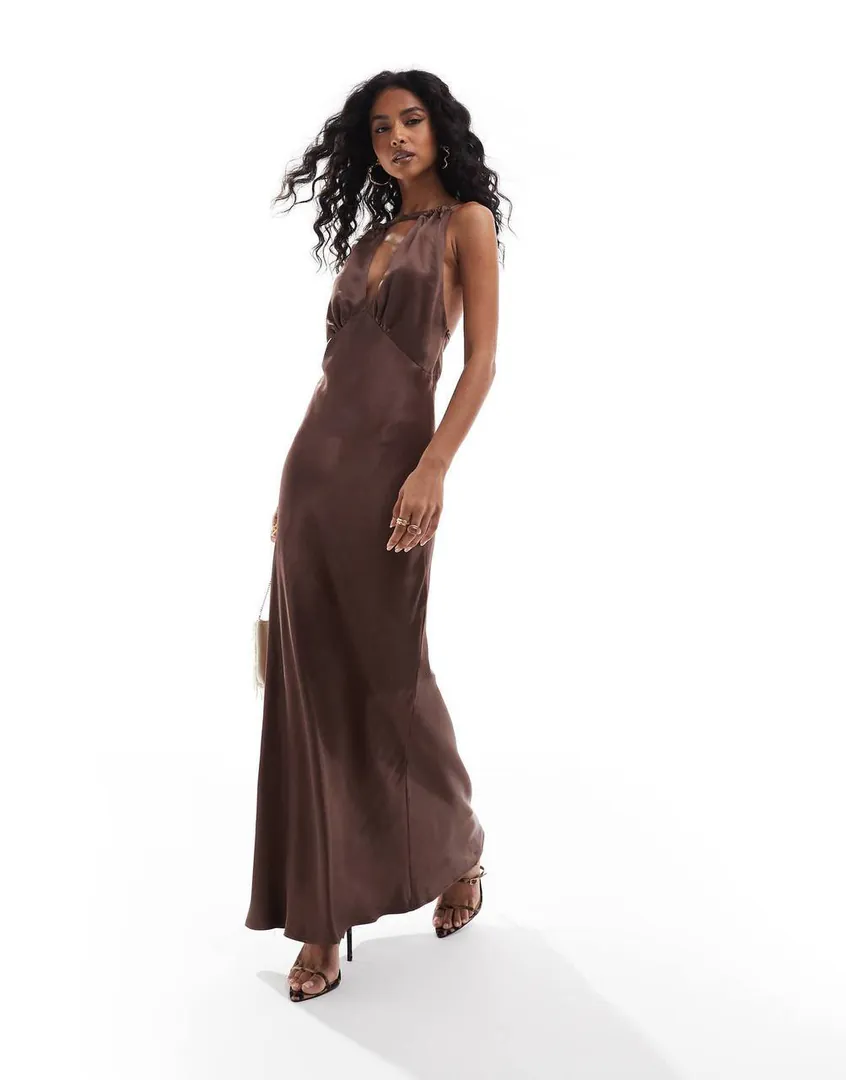 Satin maxi dress — photo 1