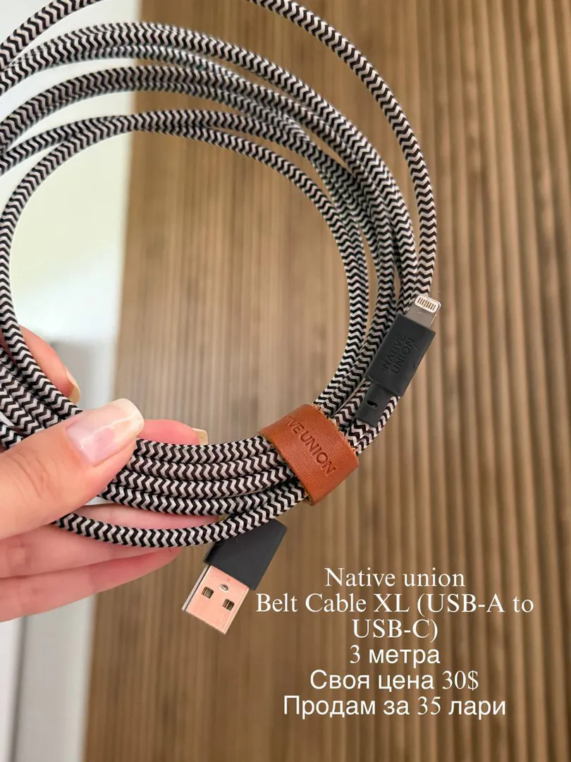 Кабель Native Union Belt Cable USB-A to USB-C 3 м — фото 1