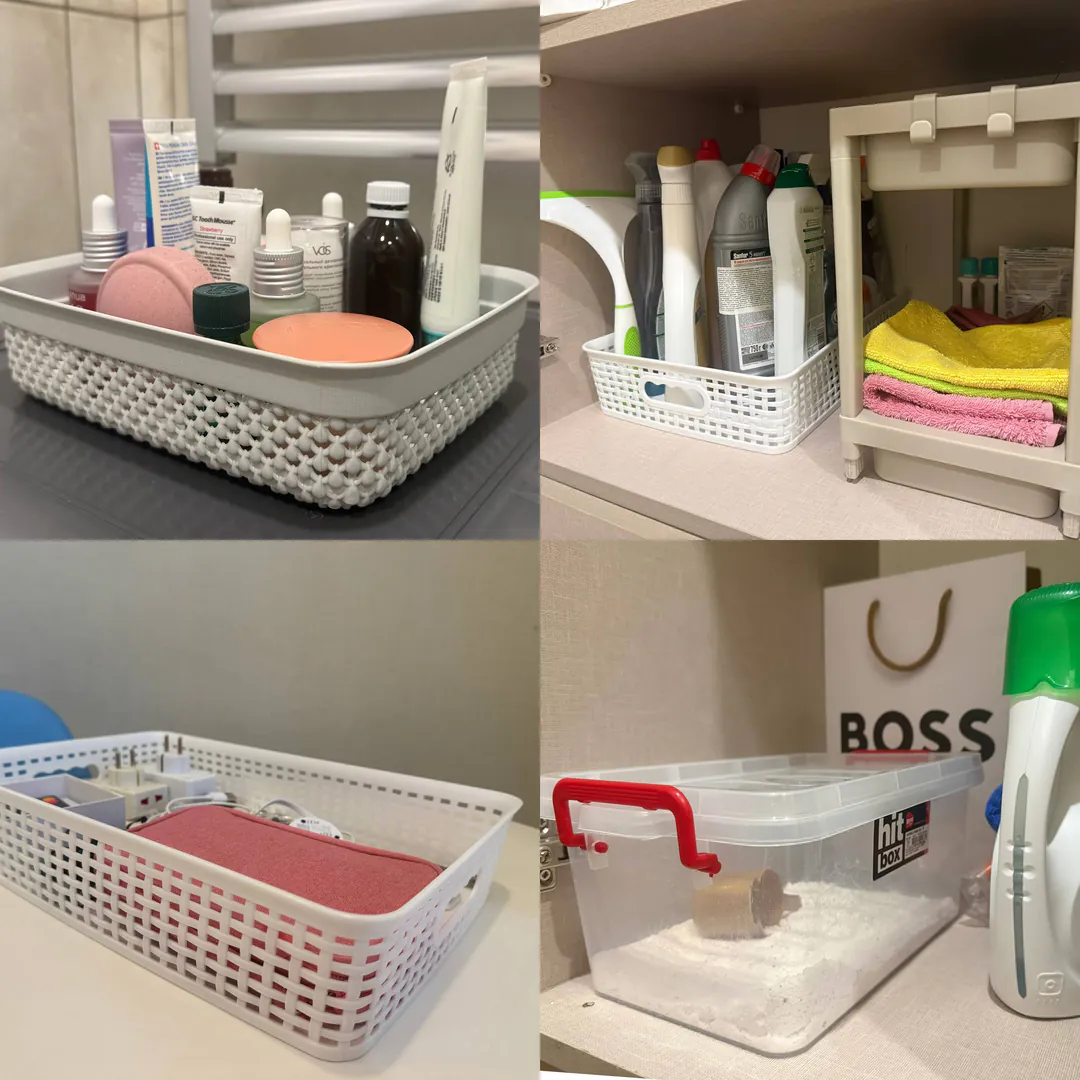 Plastic organizer baskets and container — photo 1