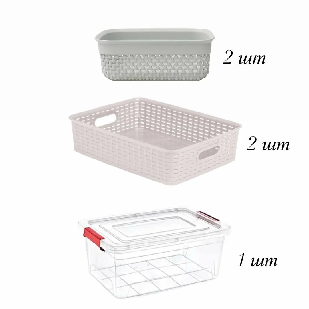 Plastic organizer baskets and container — photo 2