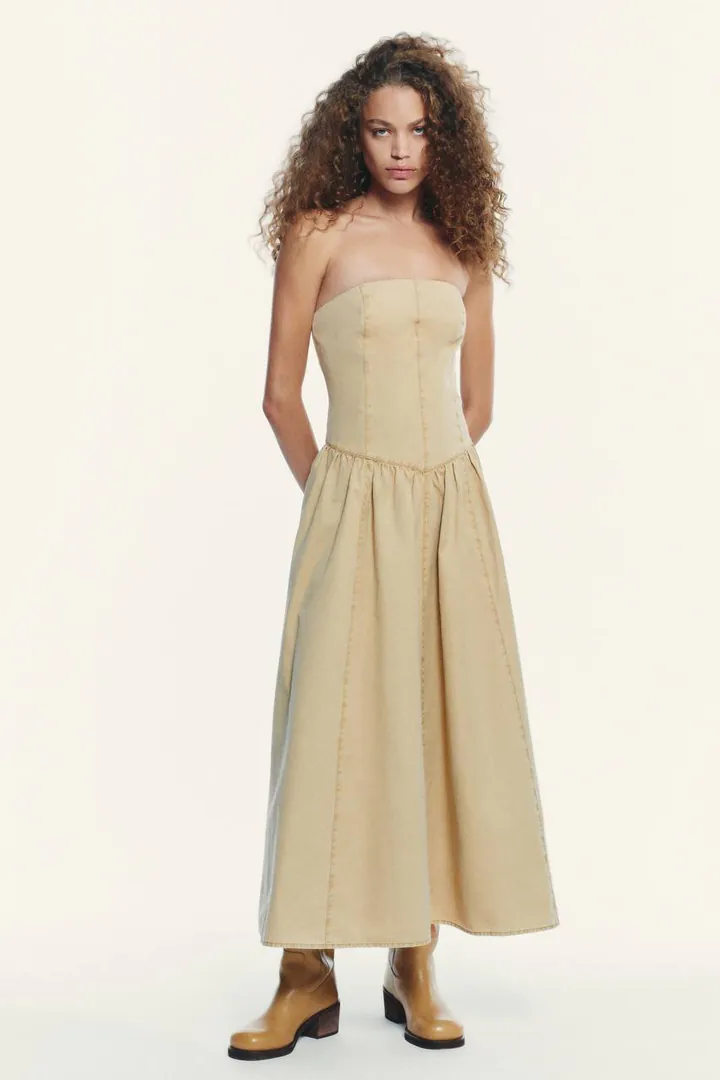 Beige Zara dress — photo 1
