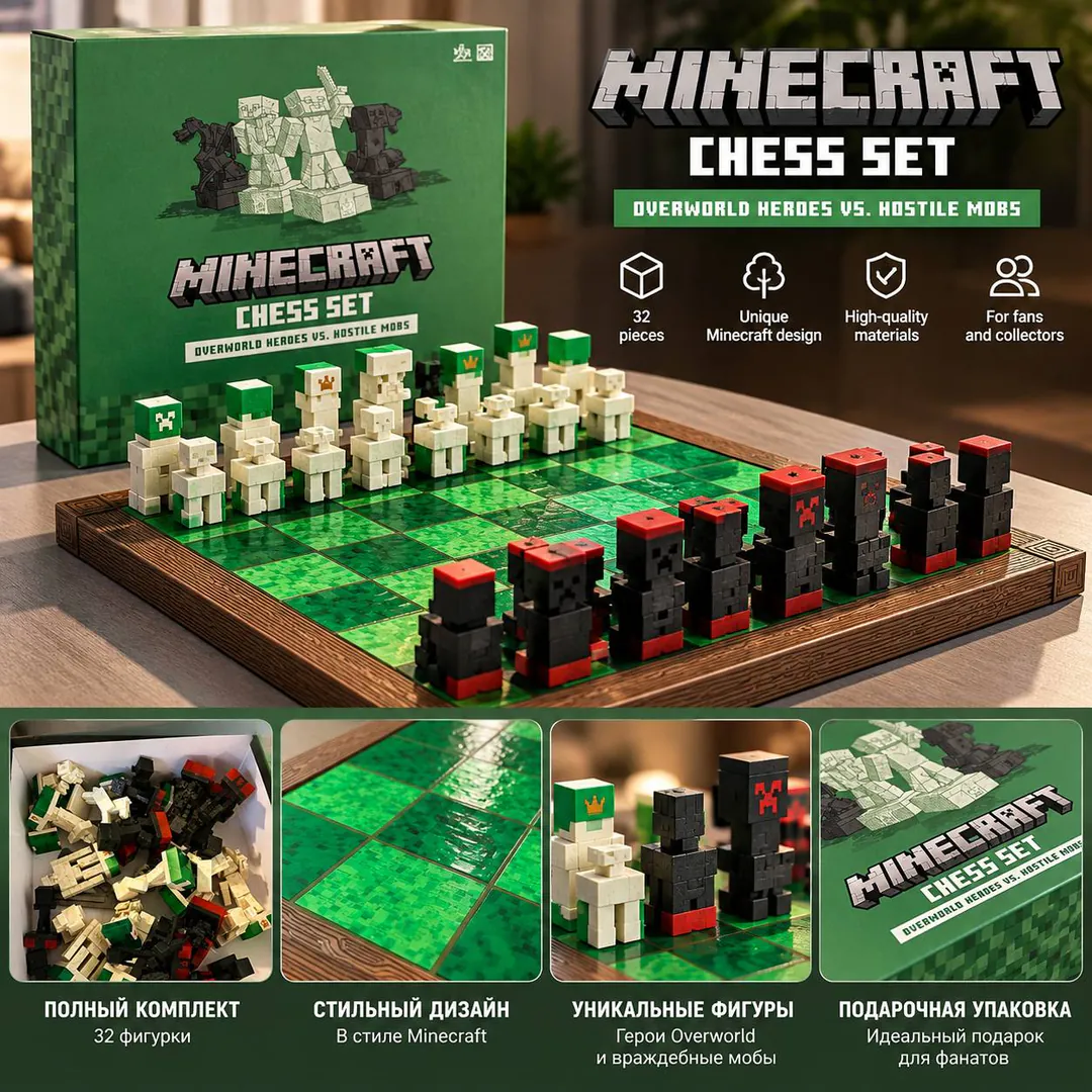 Шахматы Minecraft — фото 1