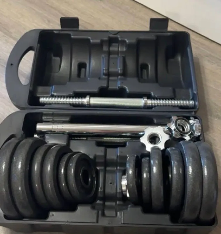 Steel dumbbells and barbell 20 kg — photo 1