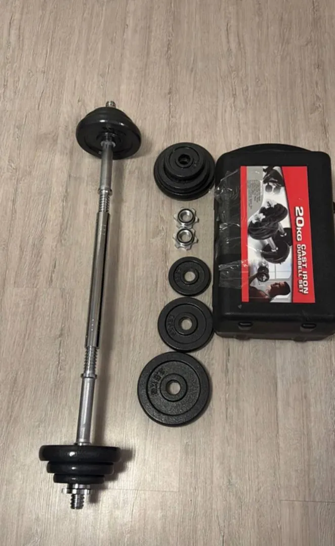 Steel dumbbells and barbell 20 kg — photo 2