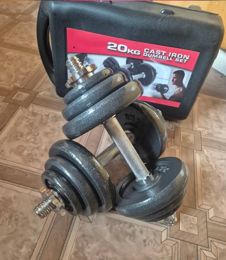 Steel dumbbells and barbell 20 kg — photo 3