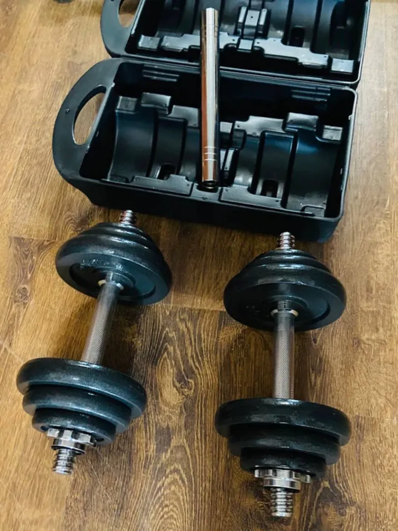 Steel dumbbells and barbell 20 kg — photo 4