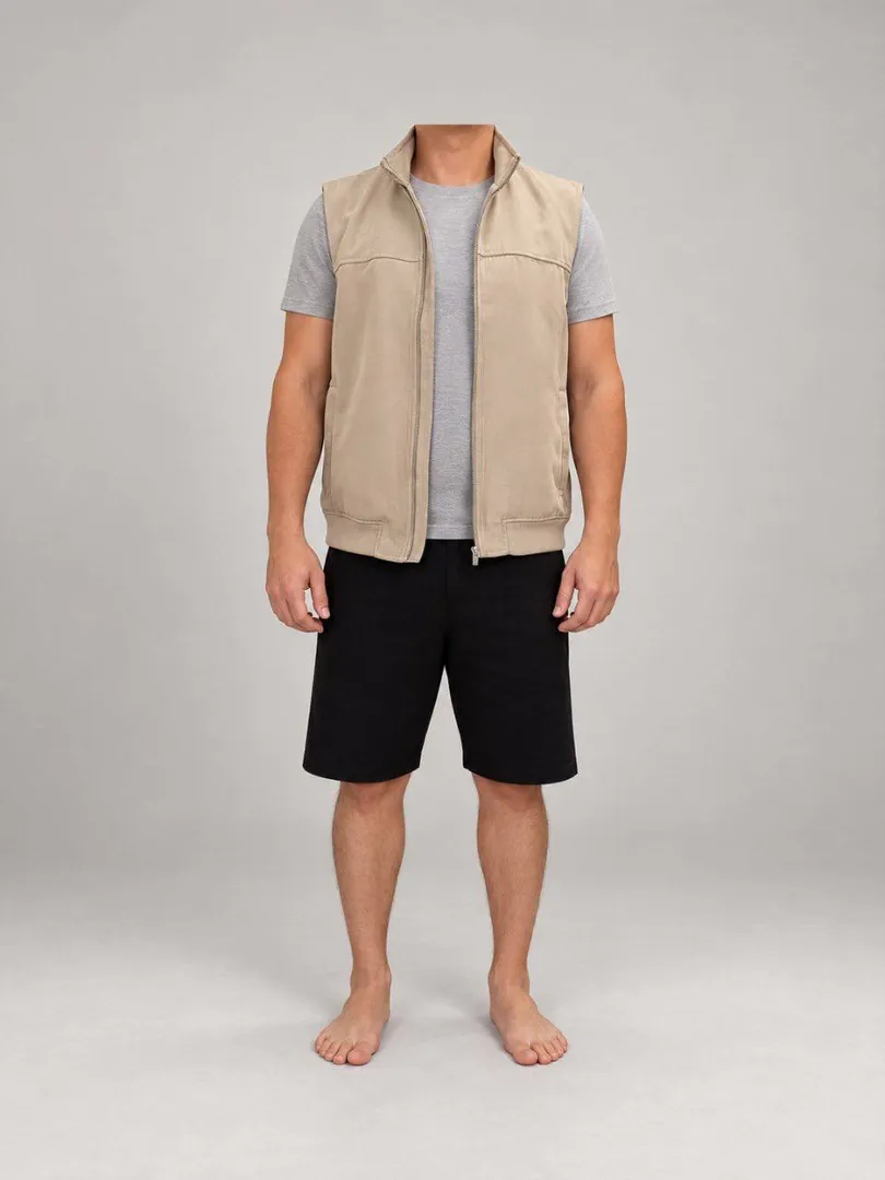 Beige zip-up vest — photo 1