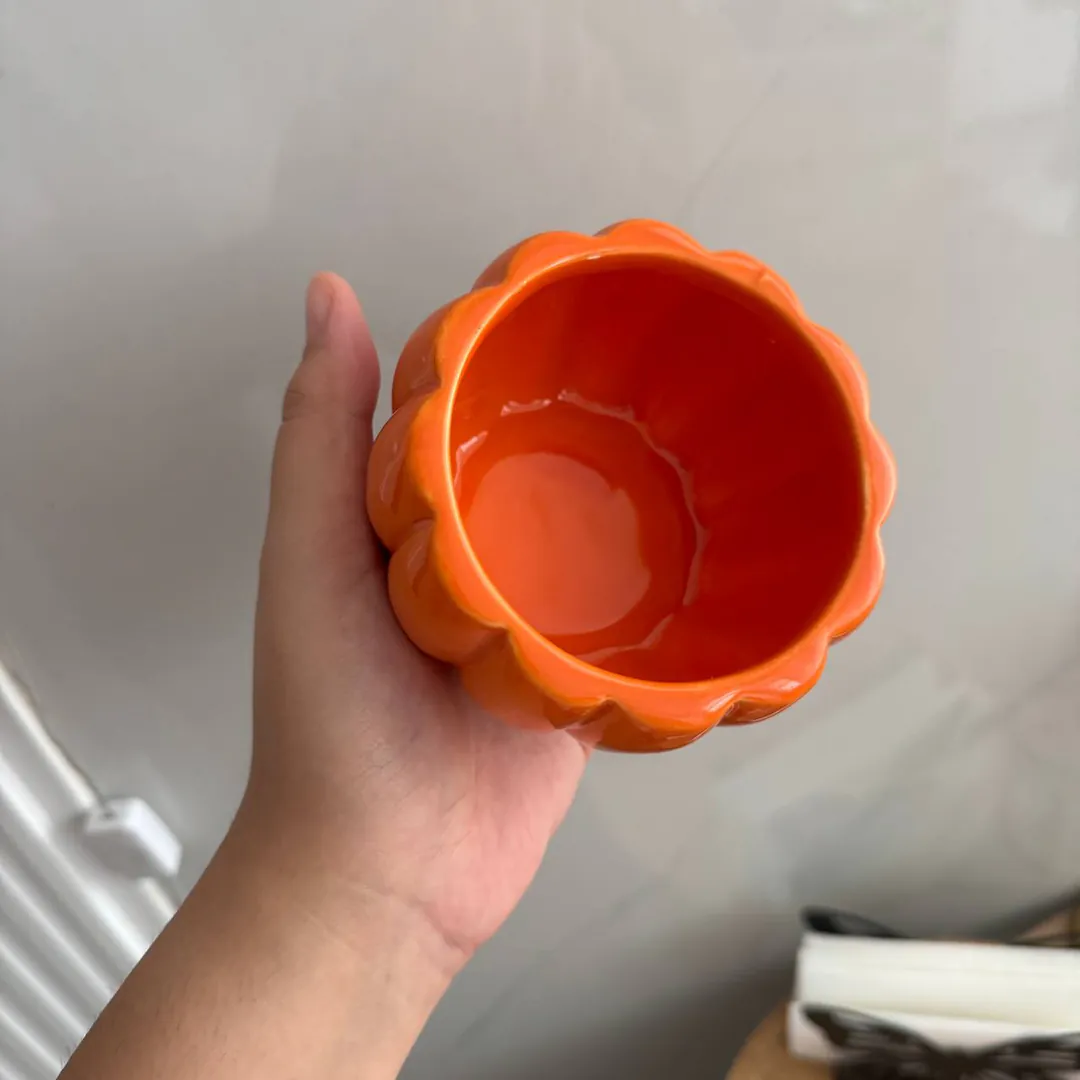 Ceramic pumpkin sugar bowl — photo 3