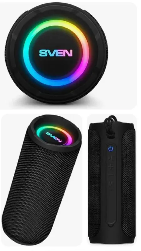 Беспроводная колонка Sven с RGB подсветкой — фото 1