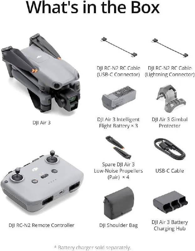 კვადროკოპტერი DJI Air 3 Fly More Combo — ფოტო 1