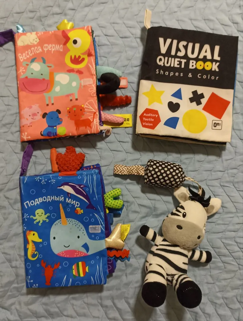 Children's tactile books and hanging rattle — photo 1